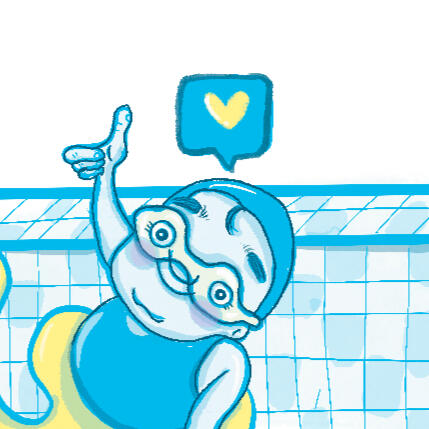 Tchabi, la clé de l'évolution professionnelle Un petit personnage souriant, qui lève un pouce, satisfait de son expérience